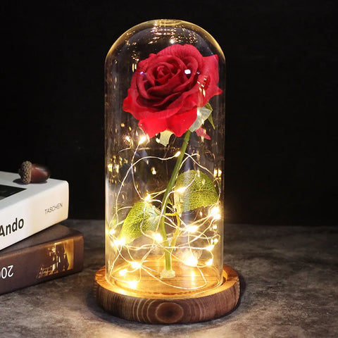 Galaxy Rose Artificial Flowers Beauty and the Beast Rose Valentine's Day Gift