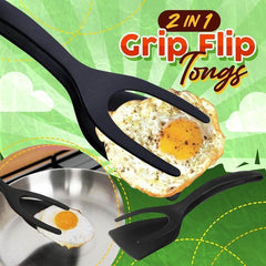 2 In 1 Grip Flip Tongs Egg Tongs