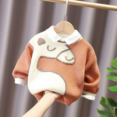 Pullover children's knitted sweater thickened