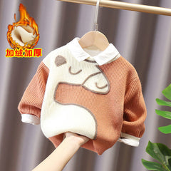 Pullover children's knitted sweater thickened