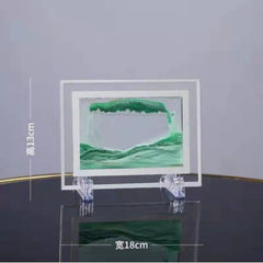 3D Moving Sand Art Picture Round Glass Painting