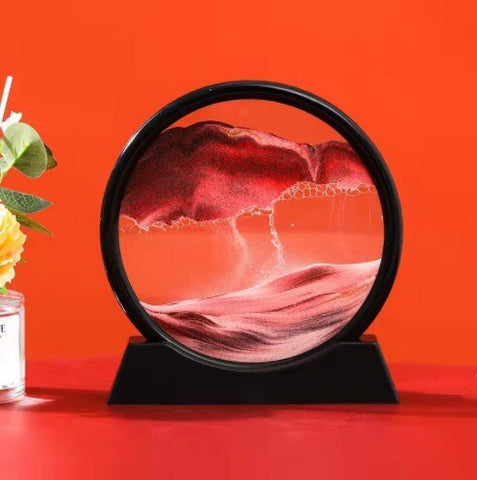 3D Moving Sand Art Picture Round Glass Painting