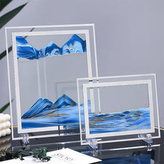 3D Moving Sand Art Picture Round Glass Painting