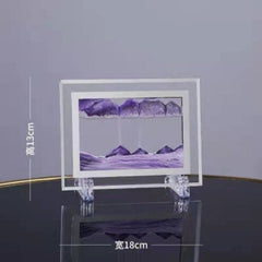 3D Moving Sand Art Picture Round Glass Painting