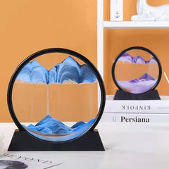 3D Moving Sand Art Picture Round Glass Painting