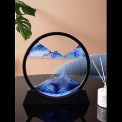 3D Moving Sand Art Picture Round Glass Painting