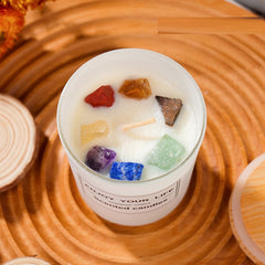 Natural Crystal Stone Aromatherapy Candle Soy Wax Smokeless Candles